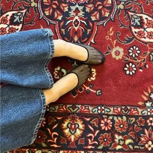 Black Mesh Ballet Flats